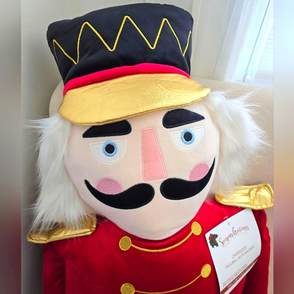 Htf Seasons Greetings Limited Edition Oversized Decorative Nutcracker Pillow - Picture 11 of 12